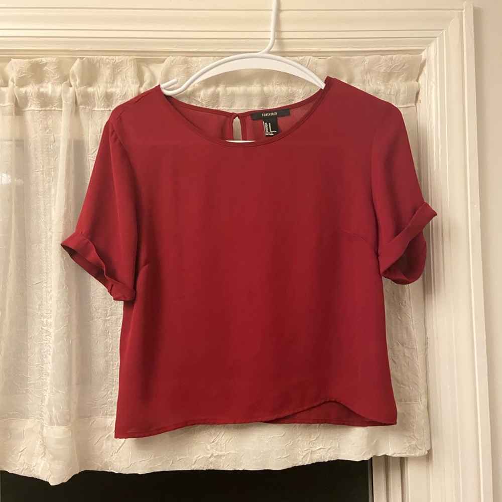 Red short sleeve blouse from Forever 21, not worn